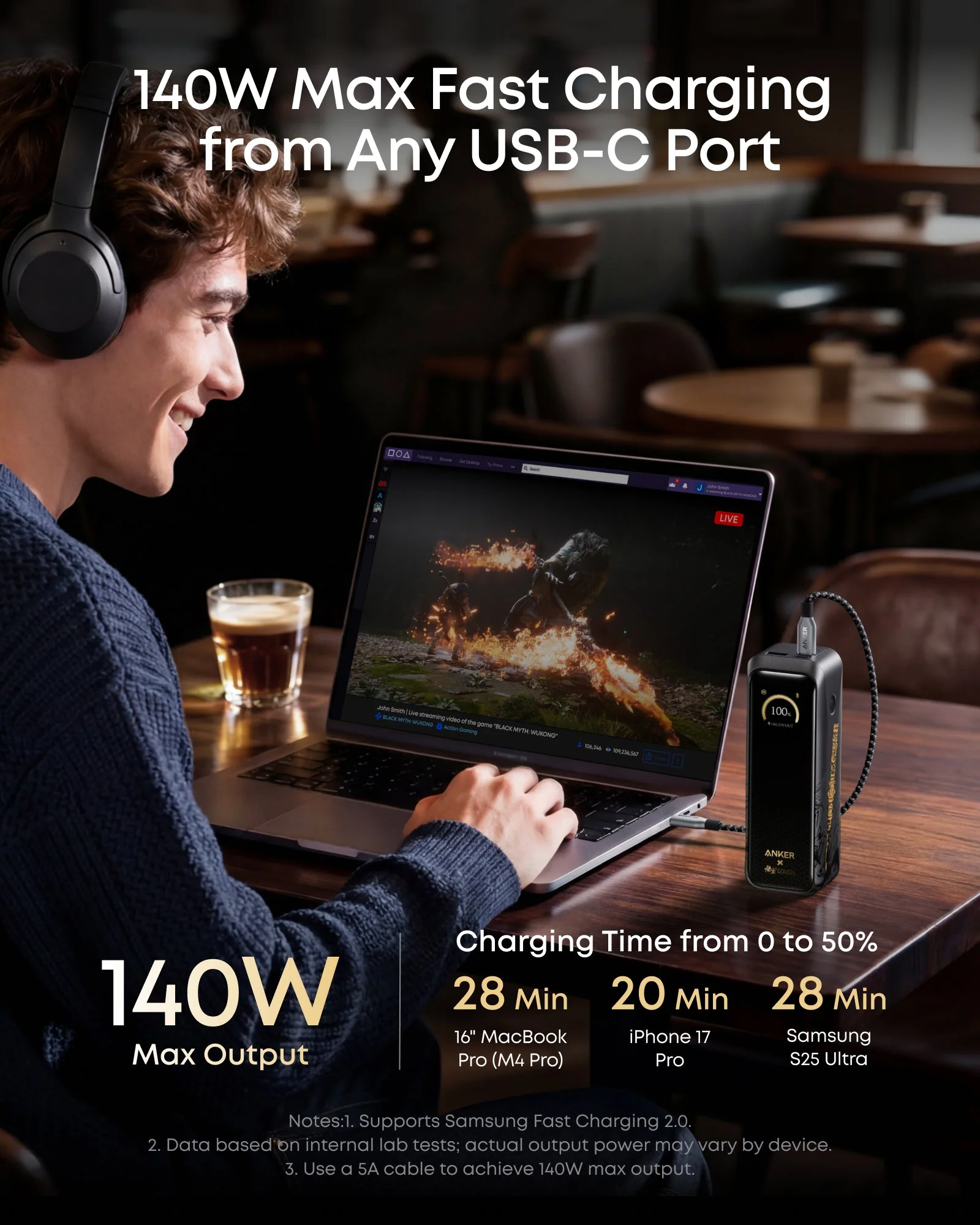 Anker Prime Power Bank (20K, 220W) Black Myth: Wukong Limited Edition - Image 4