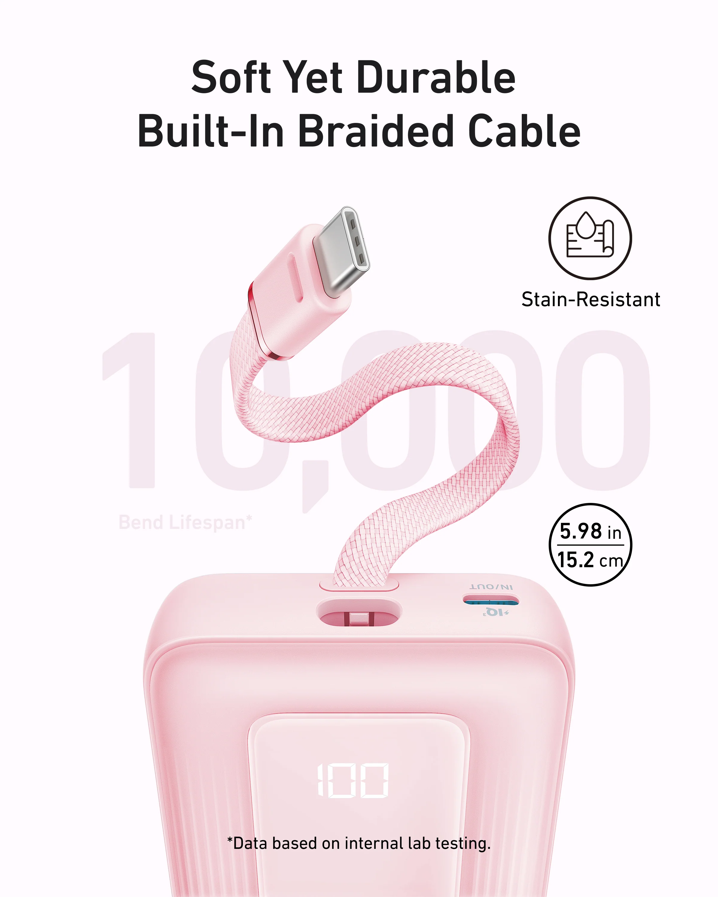 Anker Zolo Power Bank (20K, 30W, Built-In USB-C Cable) - Image 4
