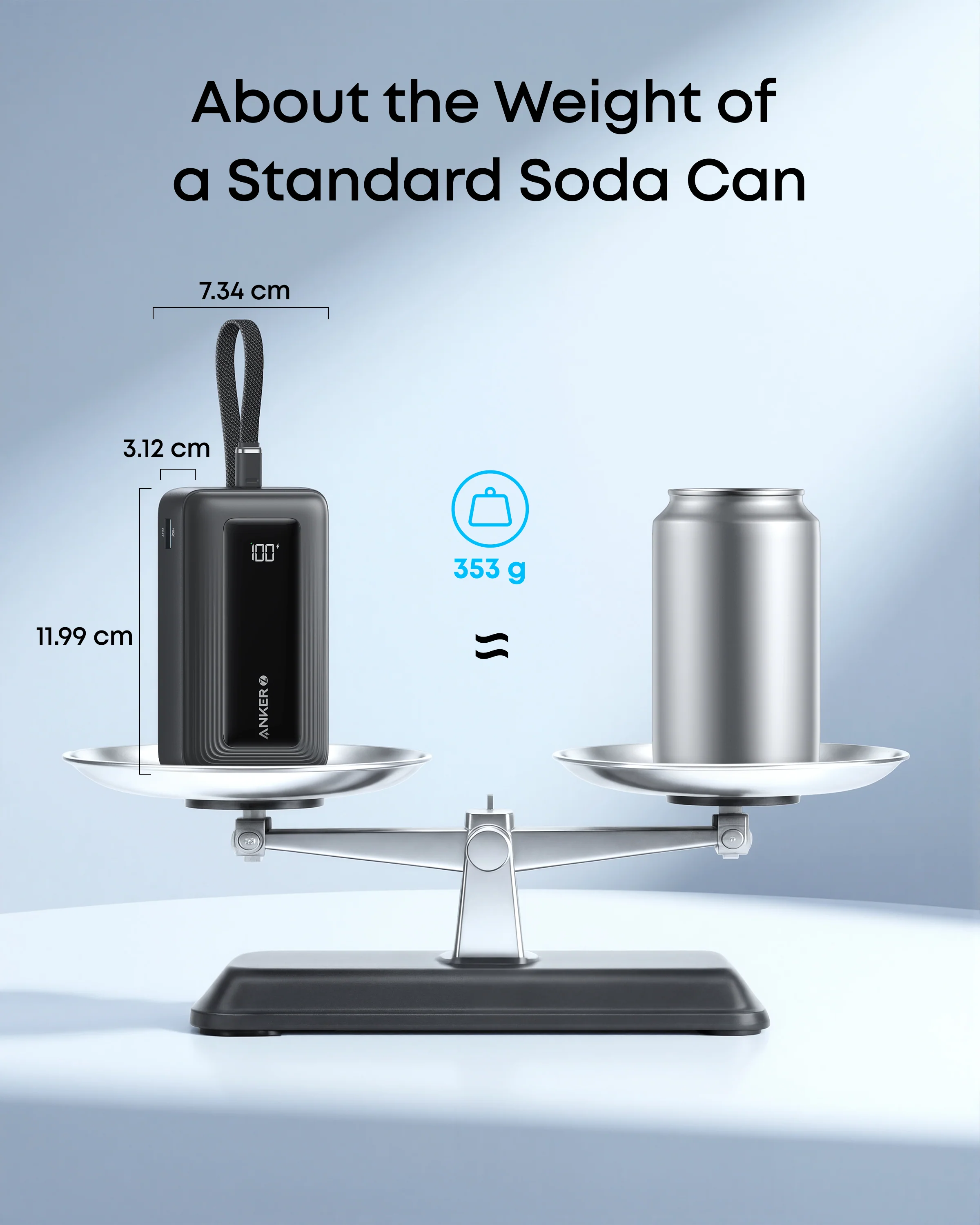 Anker Zolo Power Bank (20K, 30W, Built-In USB-C Cable) - Image 6