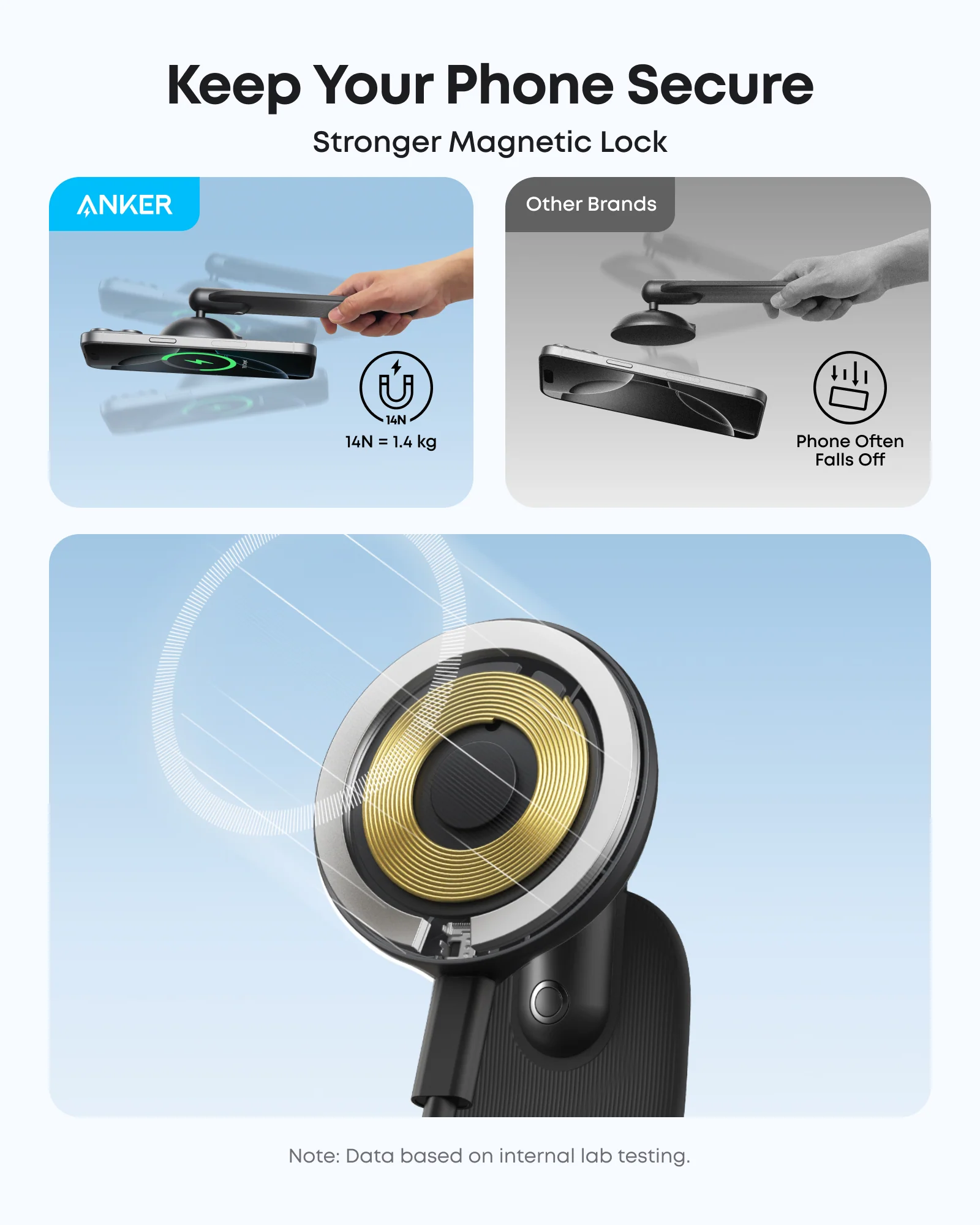 Anker Nano Wireless Car Charger (Magnetic, Detachable Pad) - Image 5