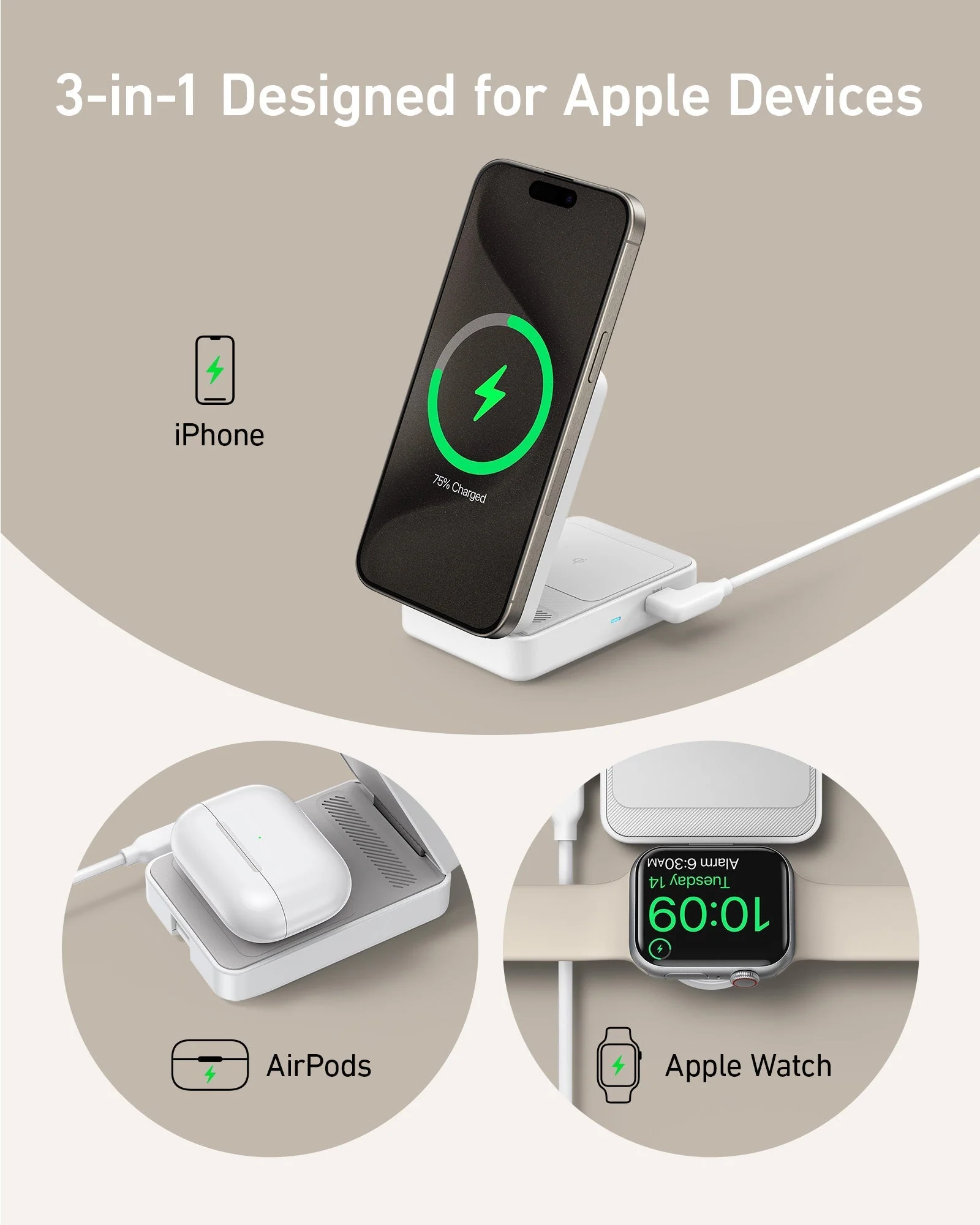 Anker MagGo Wireless Charging Station (Foldable 3-in-1) - Image 18