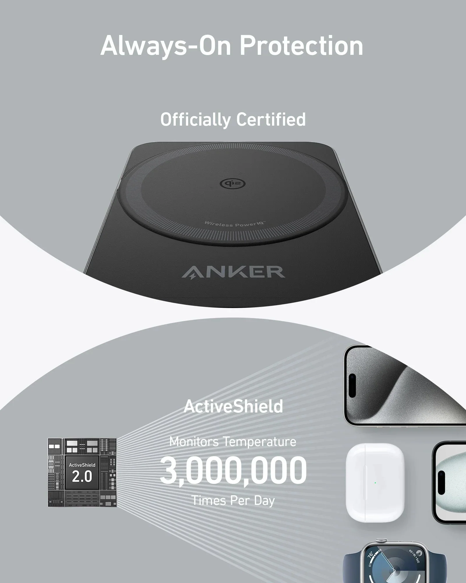 Anker MagGo Wireless Charging Station (Foldable 3-in-1) - Image 7
