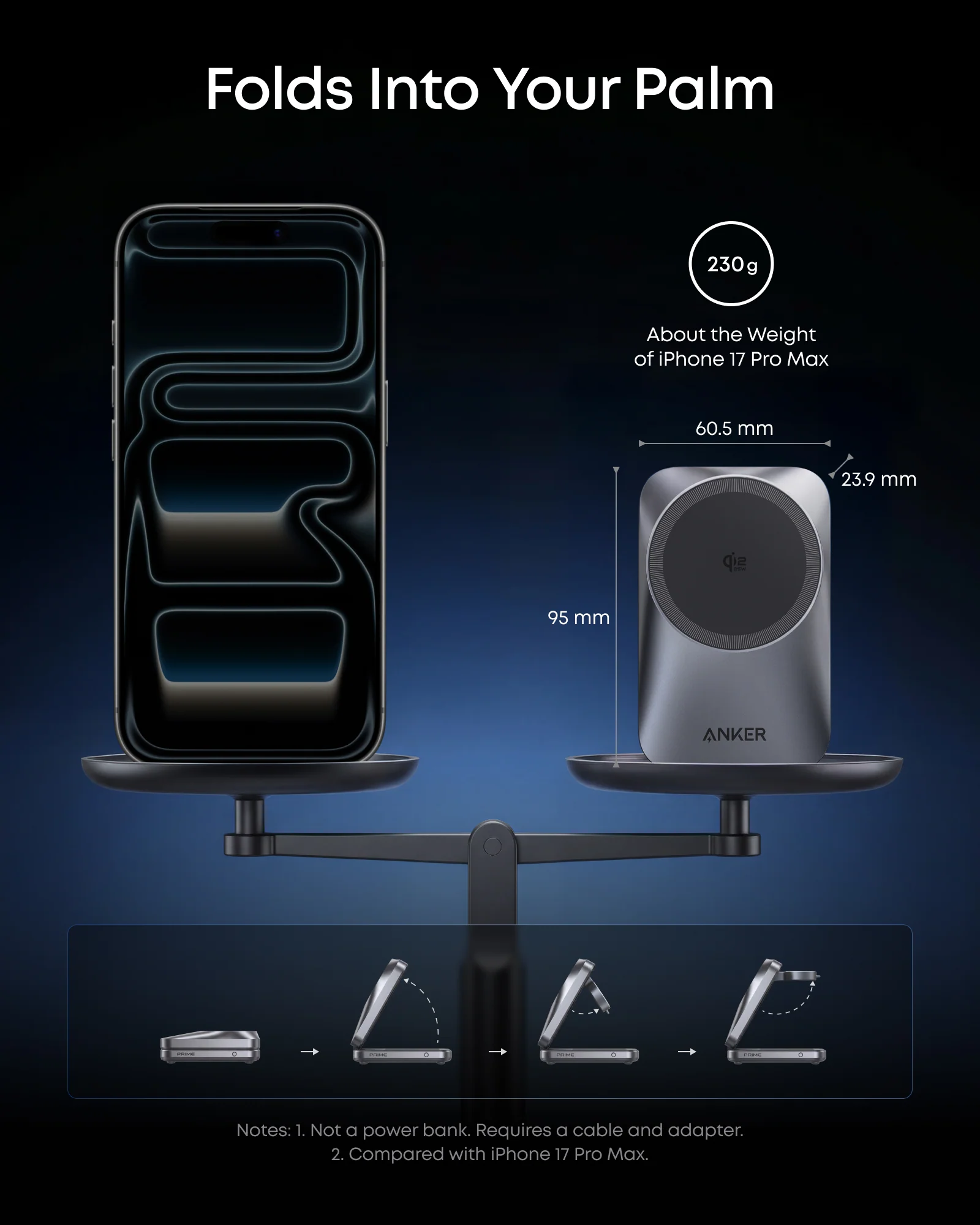Anker Prime Wireless Charging Station (3-in-1, MagGo, AirCool, Foldable) - Image 7