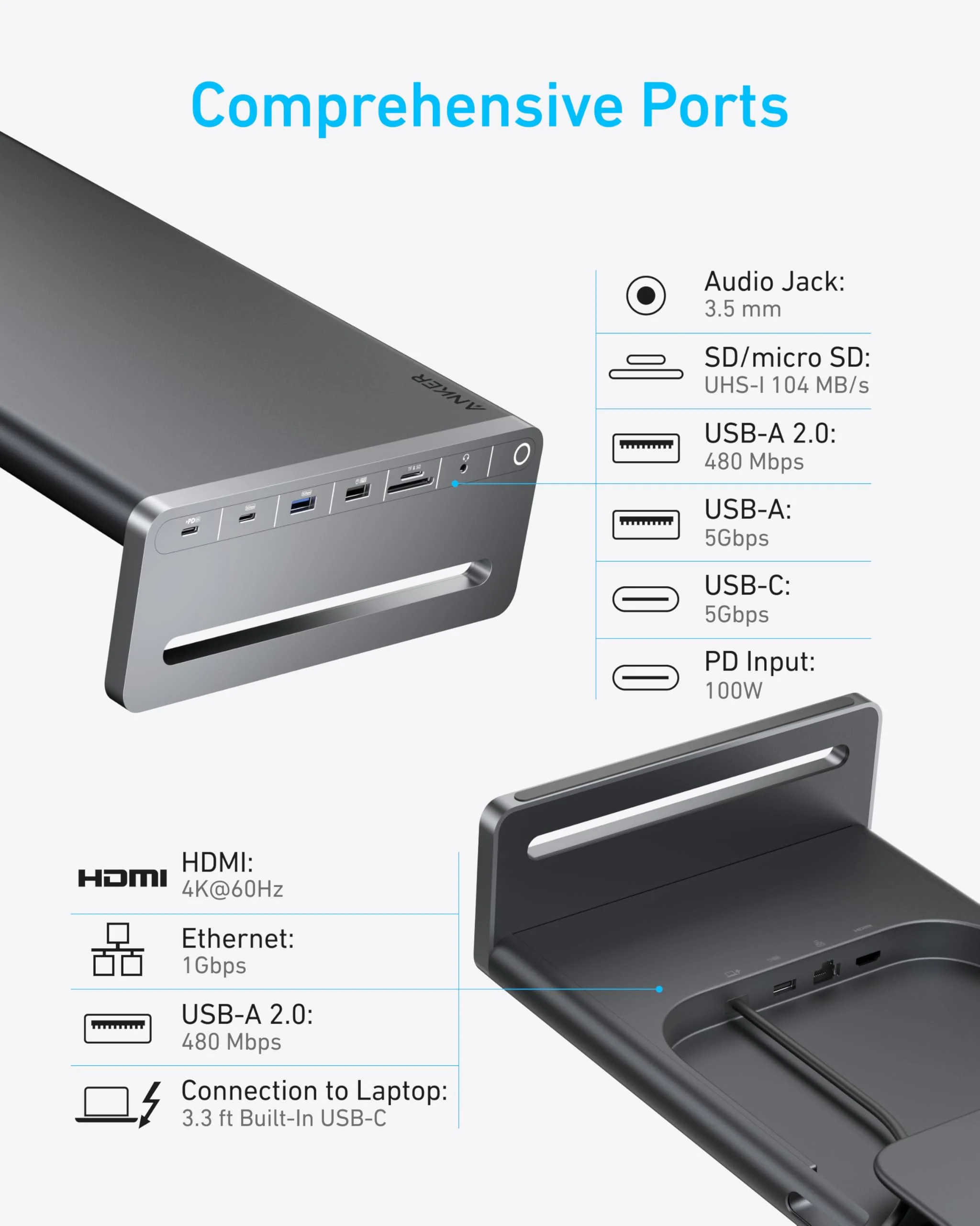 Anker USB-C Hub (10-in-1, Monitor Stand) - Image 6