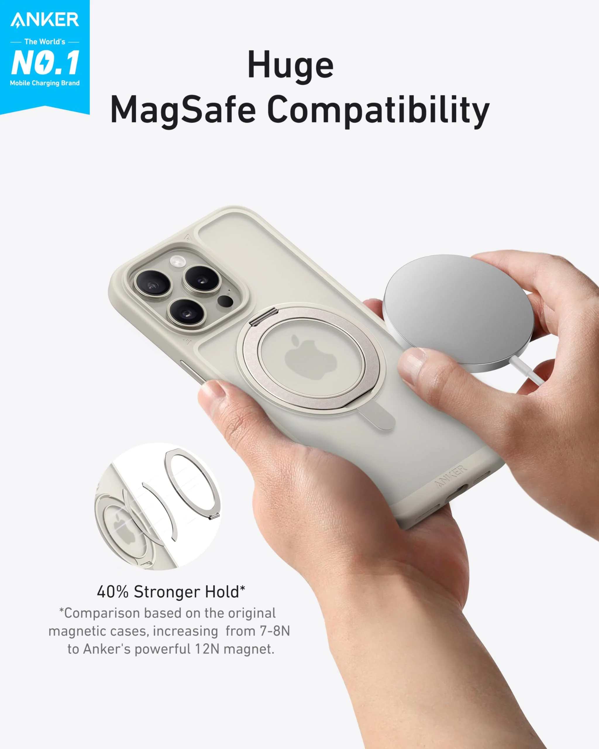 Anker MagGo Magnetic Case with Stand (360° Ring Stand, For iPhone) - Image 3