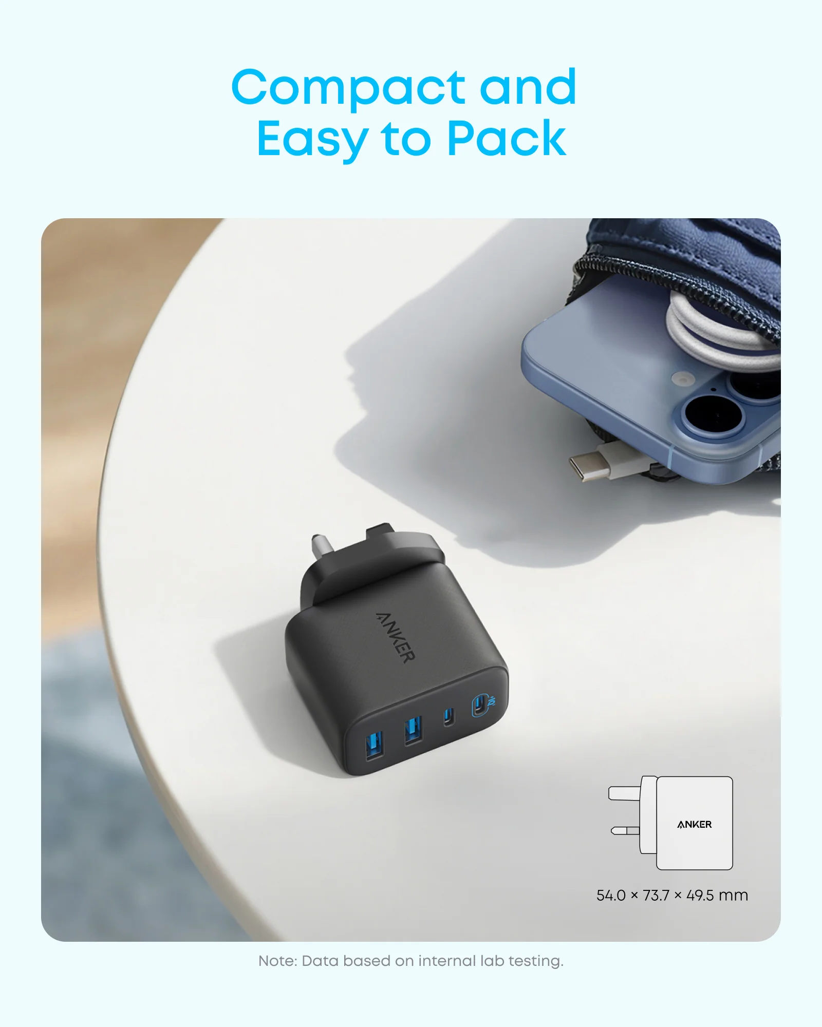 Anker Zolo Charger (50W, 4 Ports) with 3 ft USB-C to USB-C Cable - Image 11
