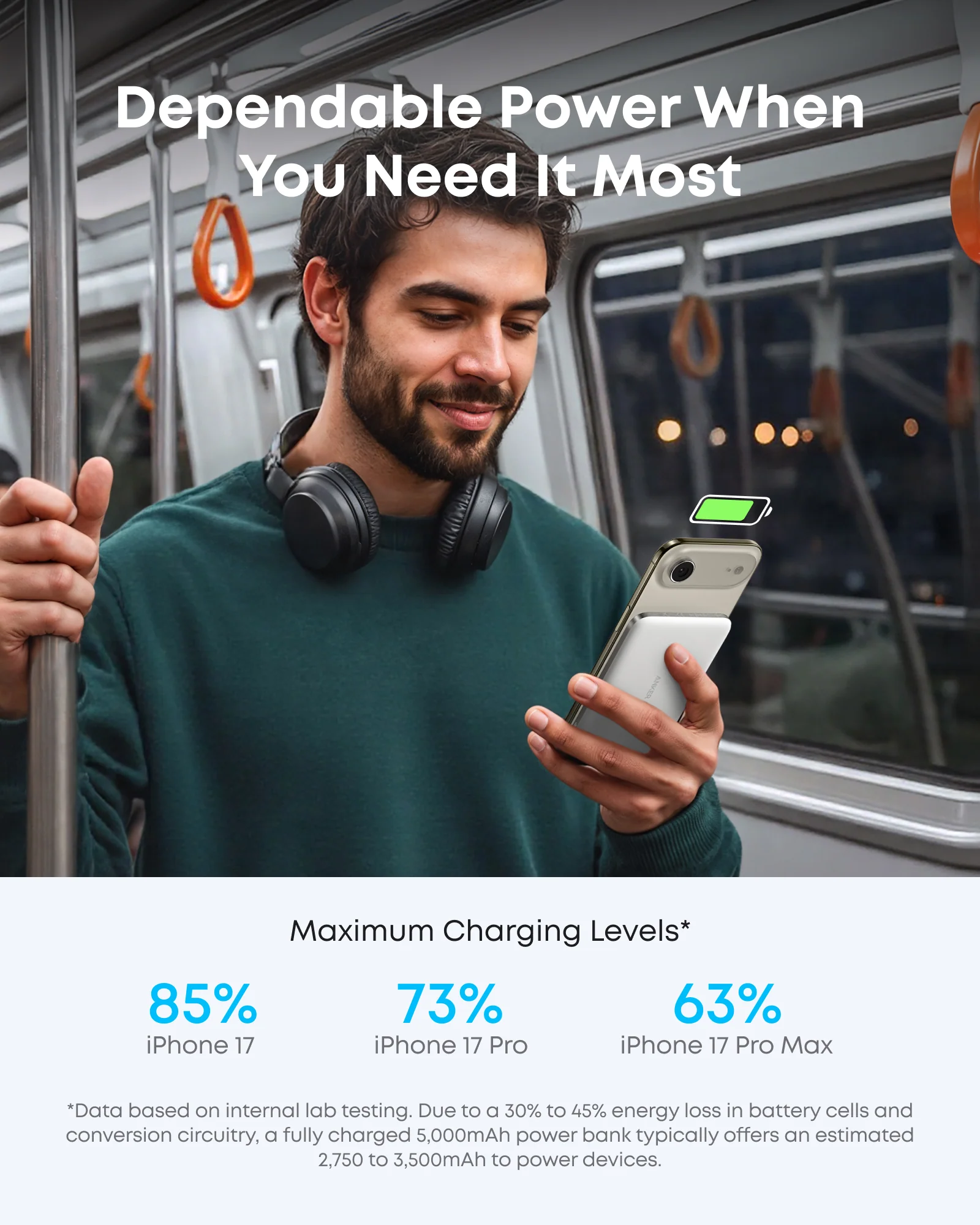 Anker Nano Power Bank, 5,000mAh Wireless Charger, Ultra-Slim, 15W Fast Charging - Image 14
