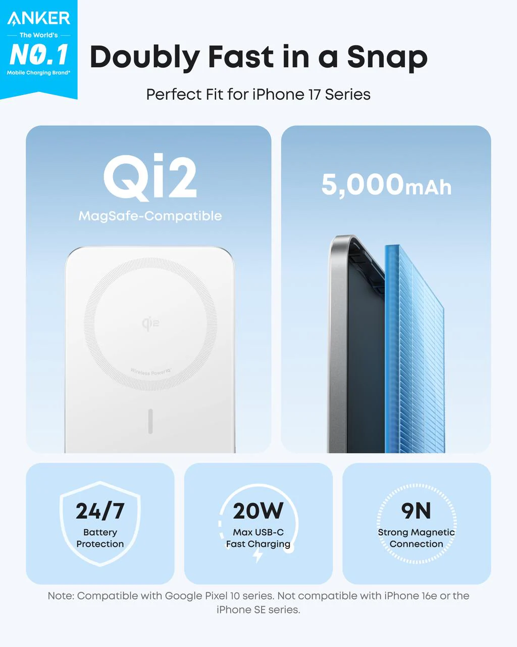 Anker Nano Power Bank, 5,000mAh Wireless Charger, Ultra-Slim, 15W Fast Charging - Image 16