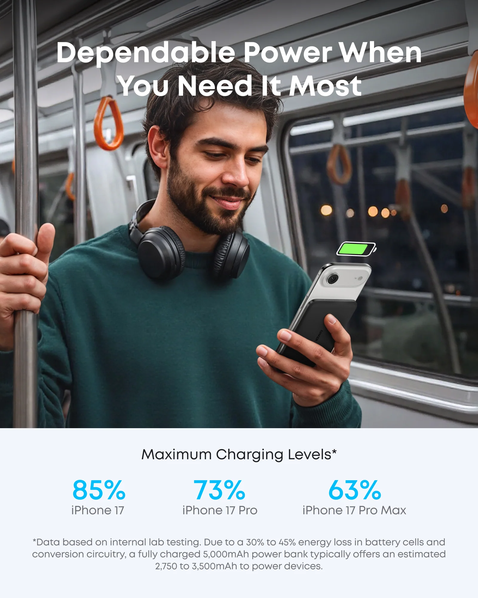 Anker Nano Power Bank, 5,000mAh Wireless Charger, Ultra-Slim, 15W Fast Charging - Image 7