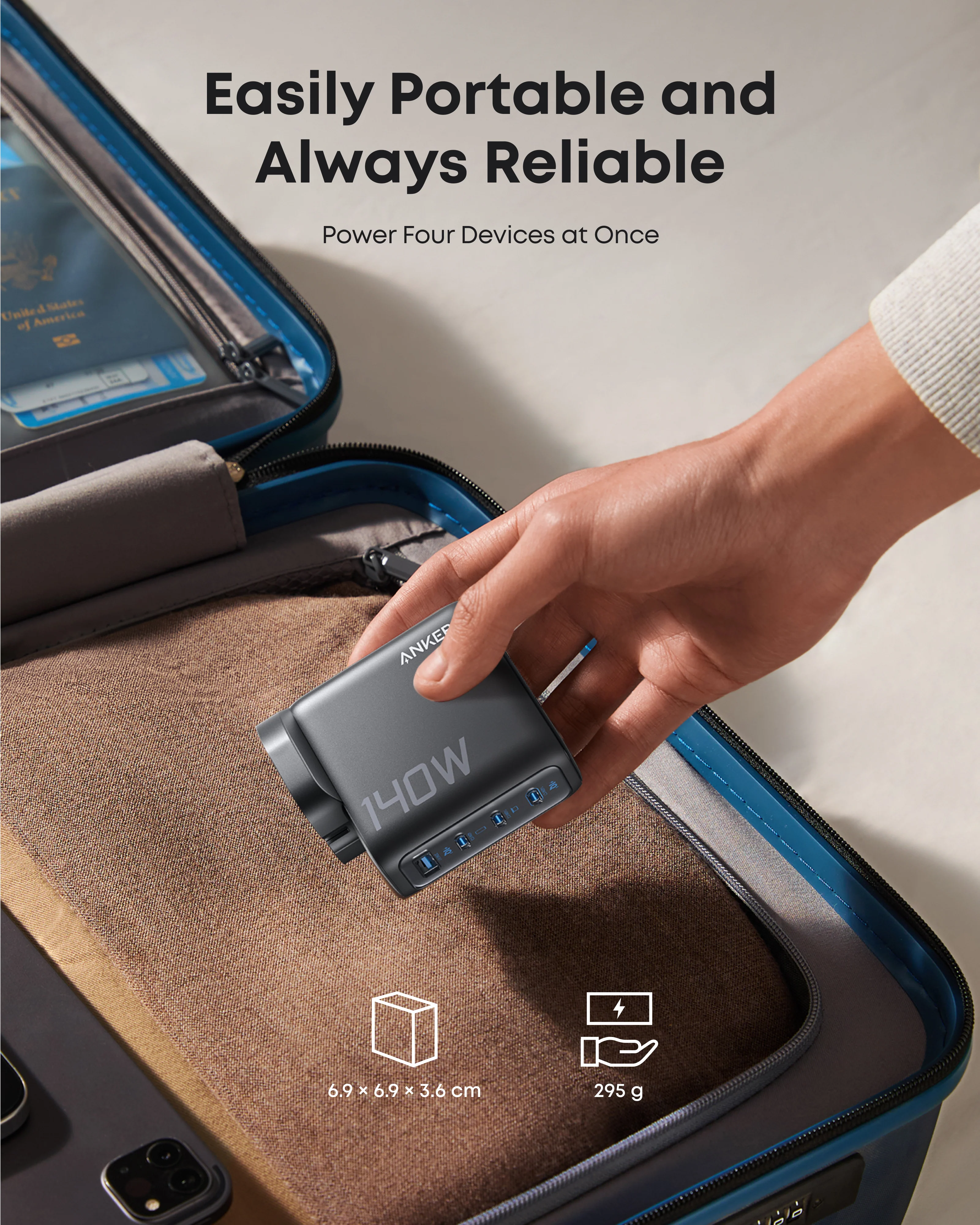 Anker Laptop Charger (140W, 4-Port, PD 3.1) with USB-C Cable + Anker Nano Power Bank (10K, 45W, Built-In Retractable USB-C Cable) - Image 7