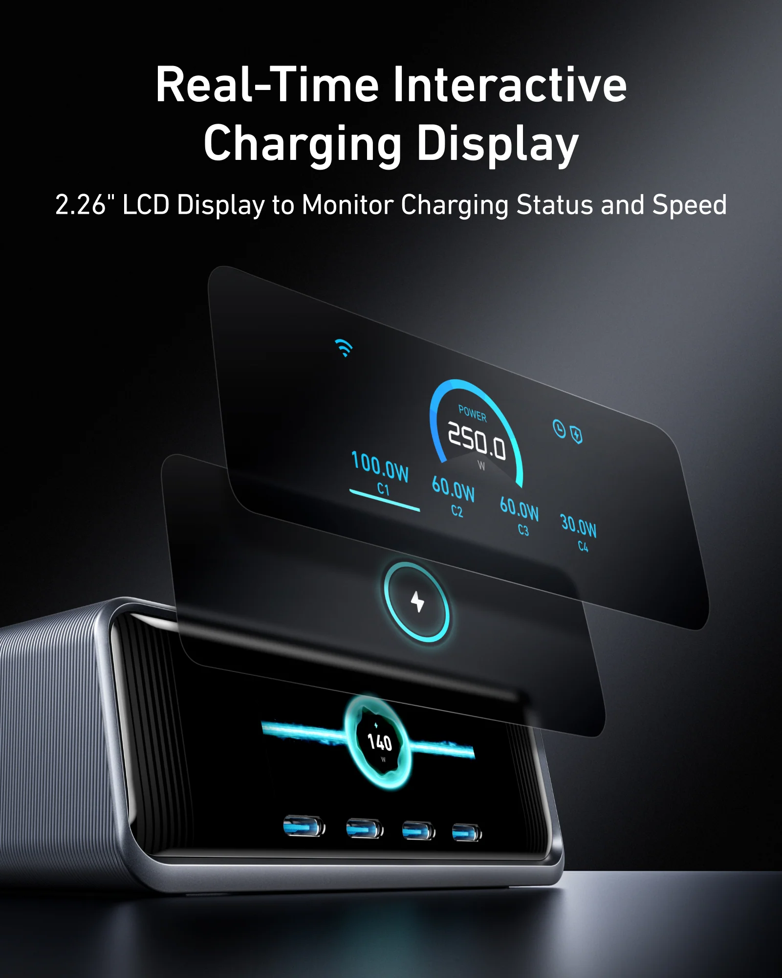 Anker Prime Charger (250W, 6 Ports, GaNPrime) and USB-C to USB-C Cable (240W, Upcycled-Braided) - Image 5