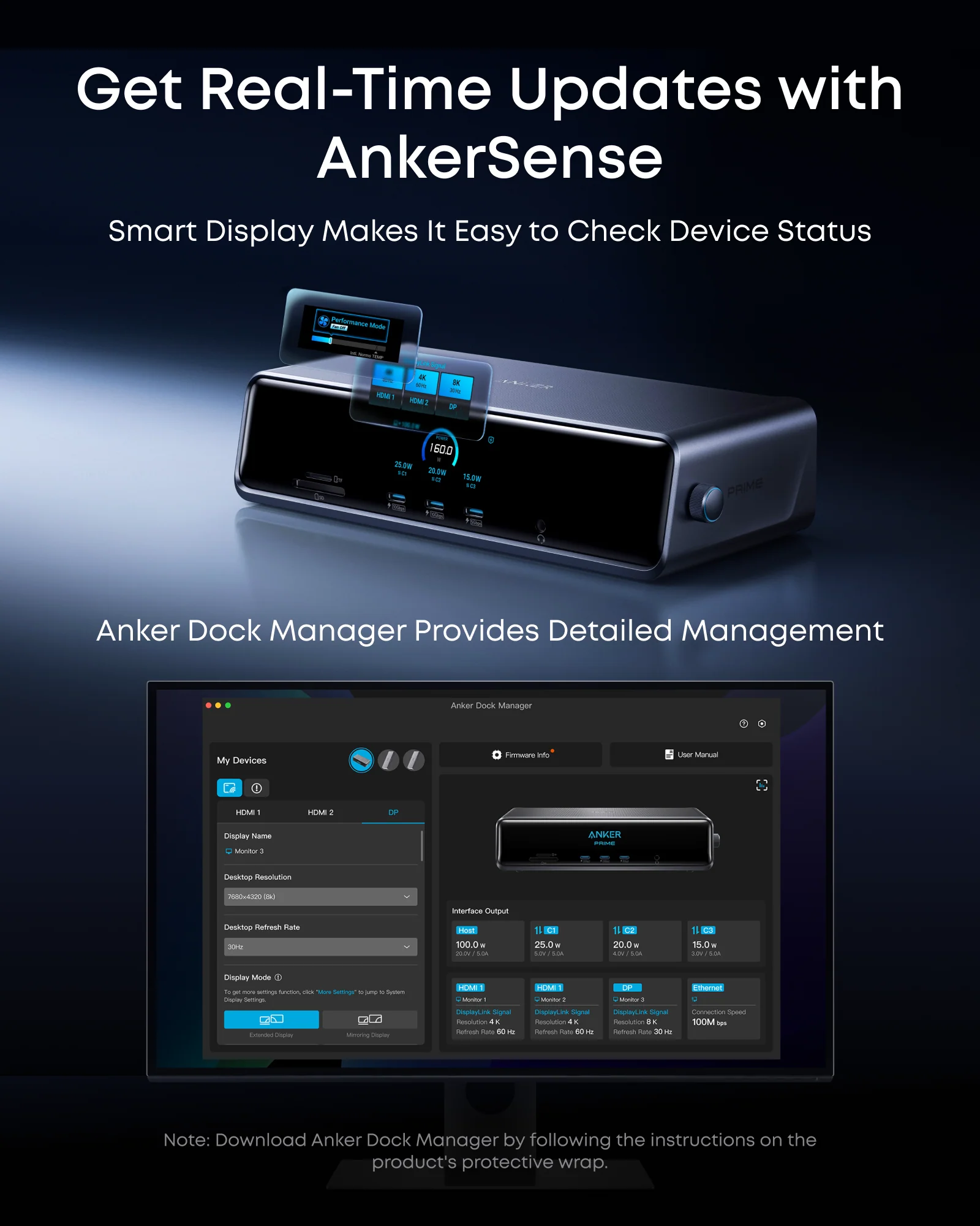 Anker Prime Docking Station (14-in-1, Triple Display, DisplayLink) with DL7400  and USB-C to USB-C Cable ( 3ft, 240W, Upcycled-Braided) - Image 5
